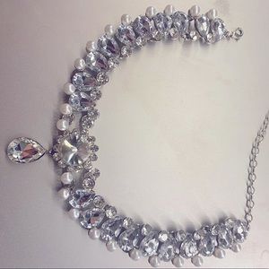 Diamond and pearl necklace
